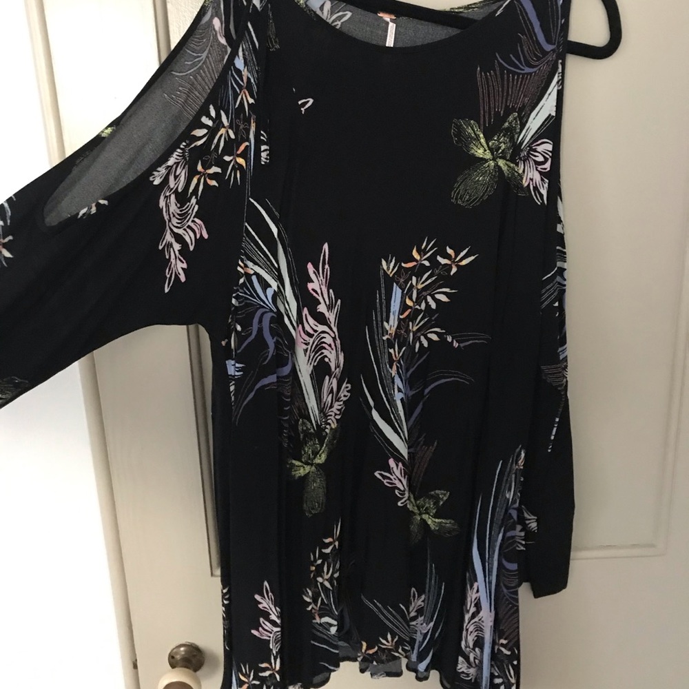 Free People Cold Shoulder Floral Print Dress